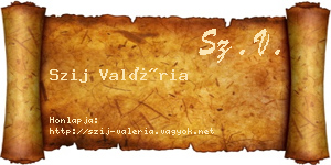 Szij Valéria névjegykártya