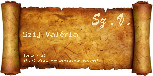 Szij Valéria névjegykártya